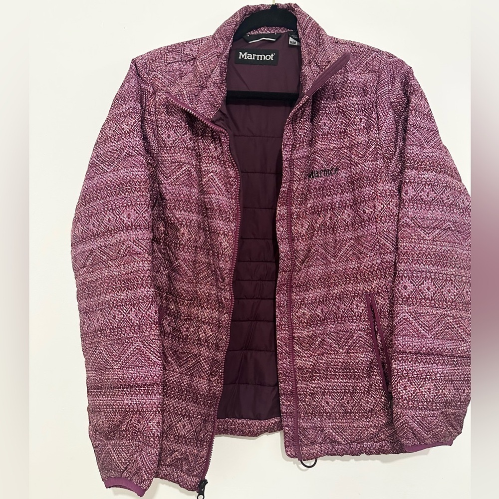 Marmot Peak Magenta Chile Puffer Coat Zip Front Lightweight Insulated medium
